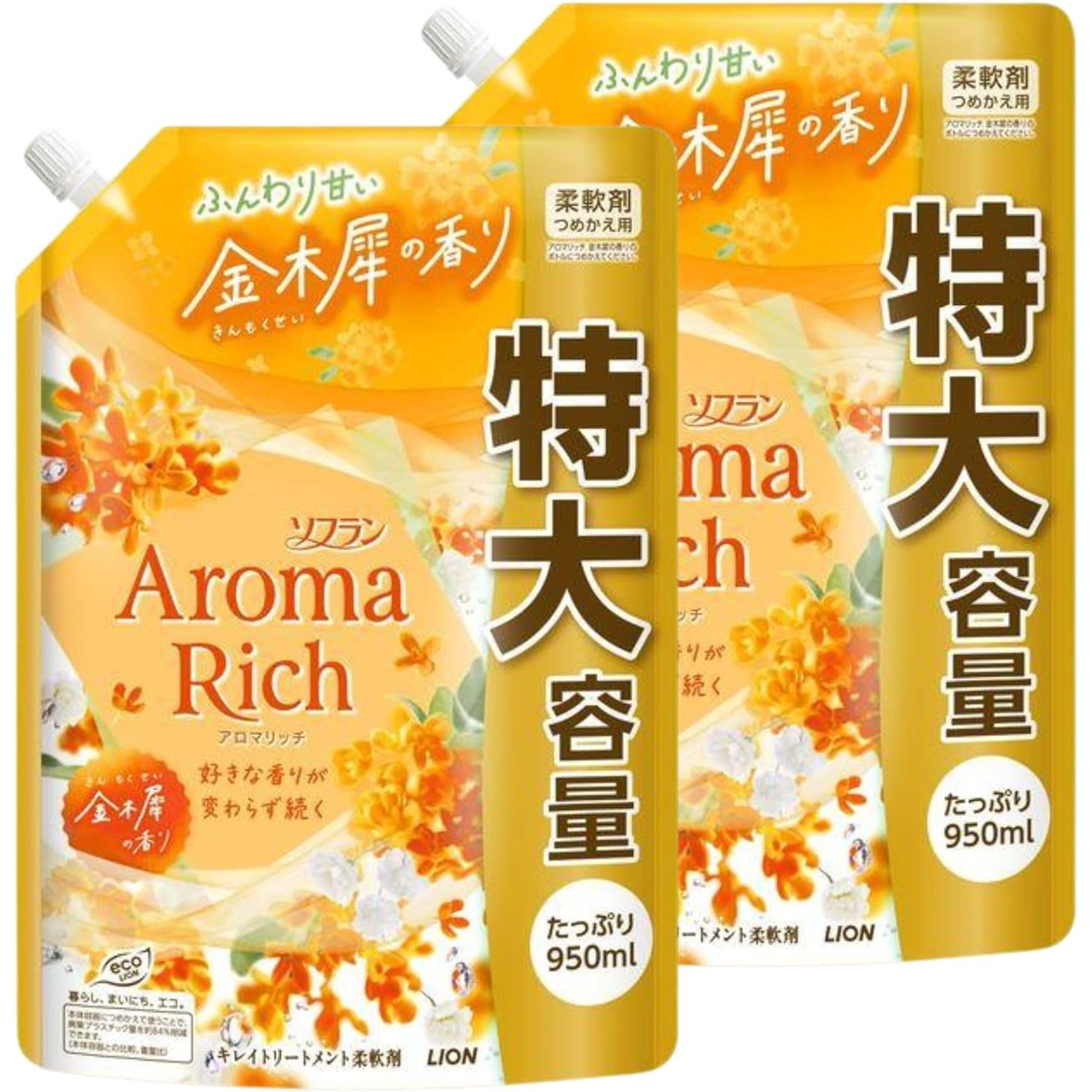 묶음 판매 소프란 아로마리치유연제 보들보들 달콤하다 금목서의 향기 (리필 950ml X 2개), 2개, 950ml 35,900원