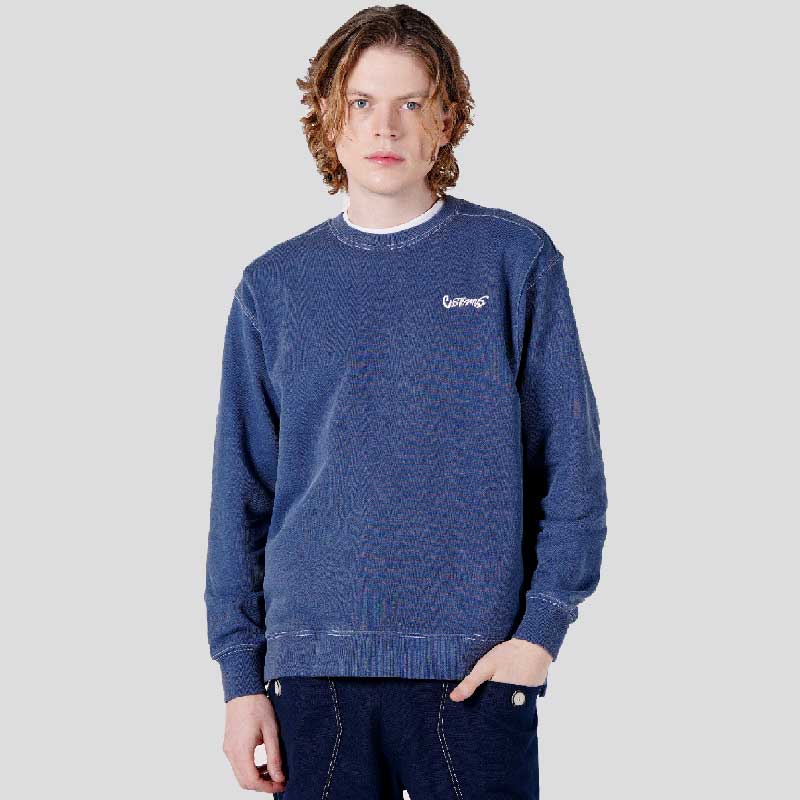 [커스텀어스] 남자 유니크 숄더라인 피그먼트 스웻셔츠 CXS25FKMTA04 BLU 64,080원