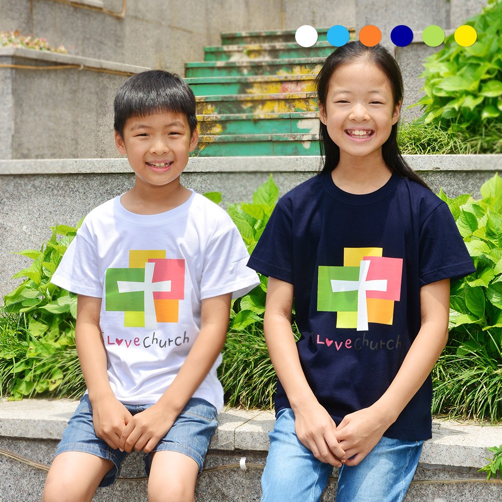 교회단체티 여름성경학교 수련회 교회티셔츠 I love Church 처치 아동용 6,400원