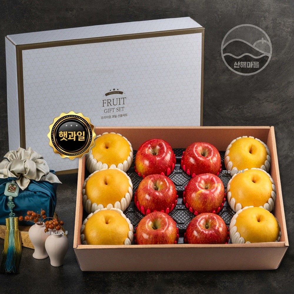 프리미엄 사과 배 혼합 햇과일 선물세트 12수 6kg 내외 추석 명절 단체 선물 104,400원