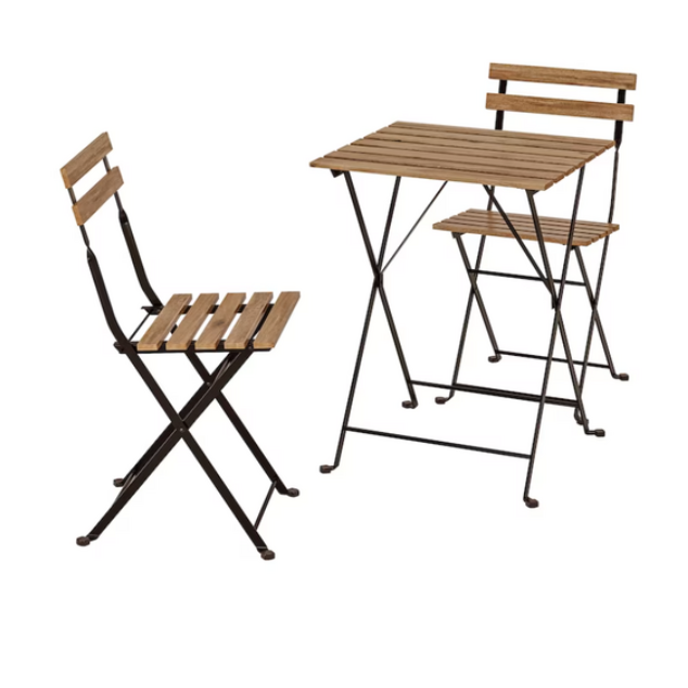 이케아 TARNO 테르뇌 야외테이블+의자2 블랙 라이트 스테인 브라운 498.984.16 115,880원