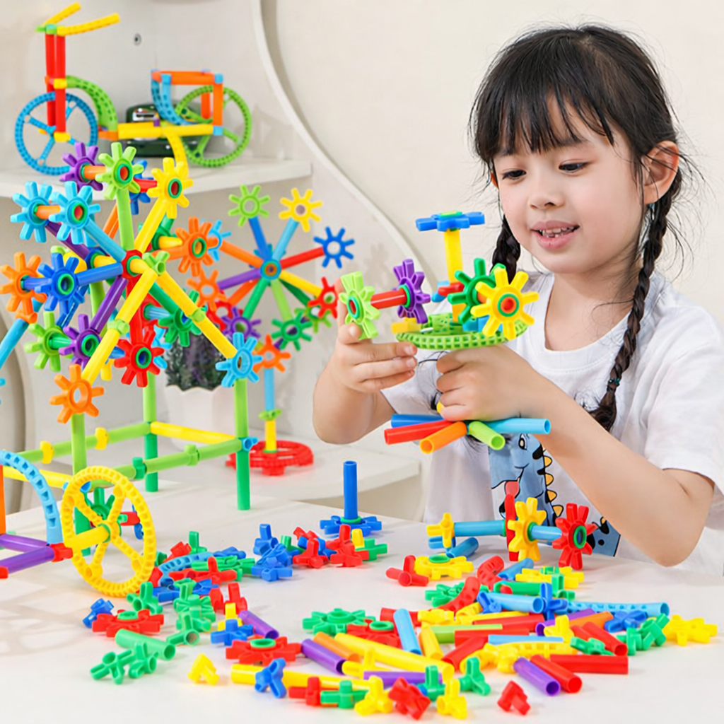 DIY 빨대 블록 창의력 조립 장난감 237PCS 어린이 건축 만들기 세트 KGJ-19, 1개, 혼합색상 38,540원