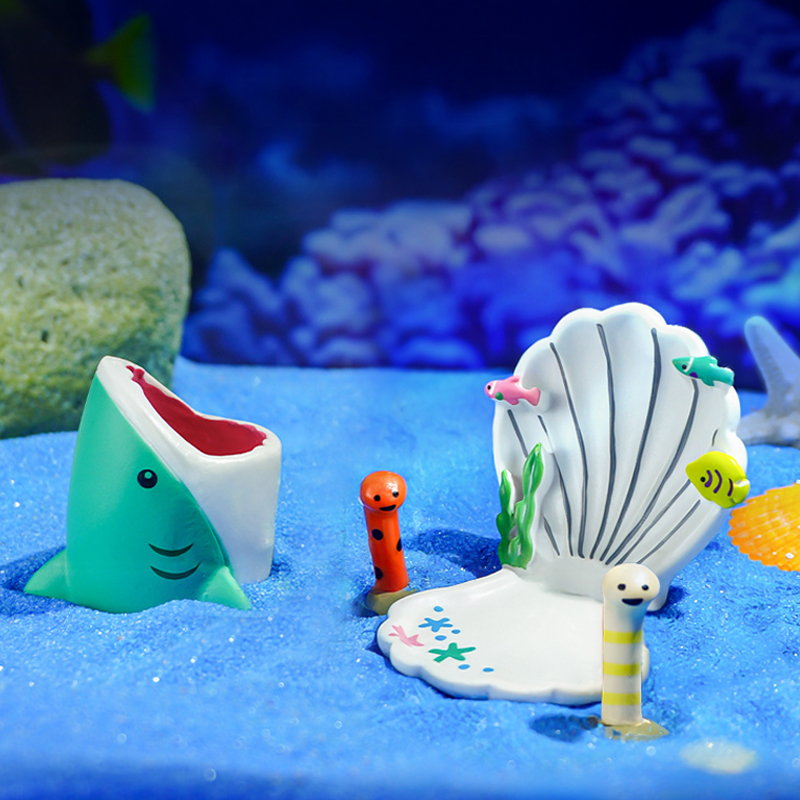 레몽크리프 어항장식 가든일 2종 + 상어 + 가리비 꾸미기 세트 9,300원