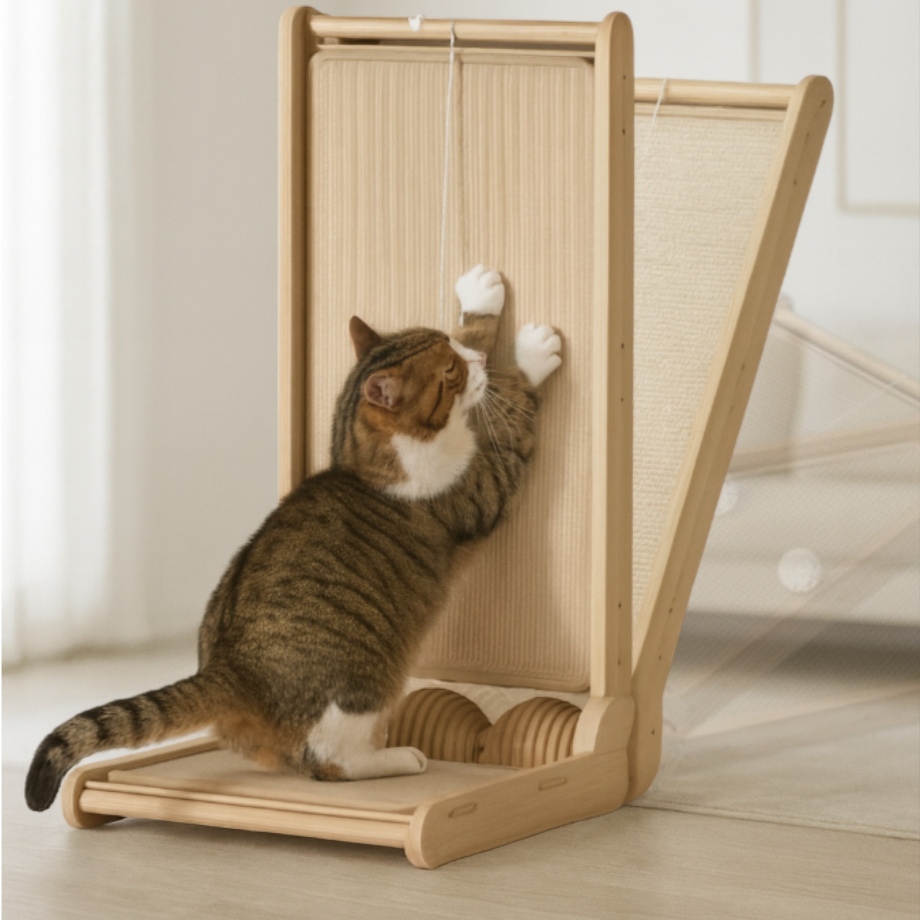 라이프굳즈 고양이 수직 스크래쳐 접이식 다각도 장난감, 1개, 원목 29,800원