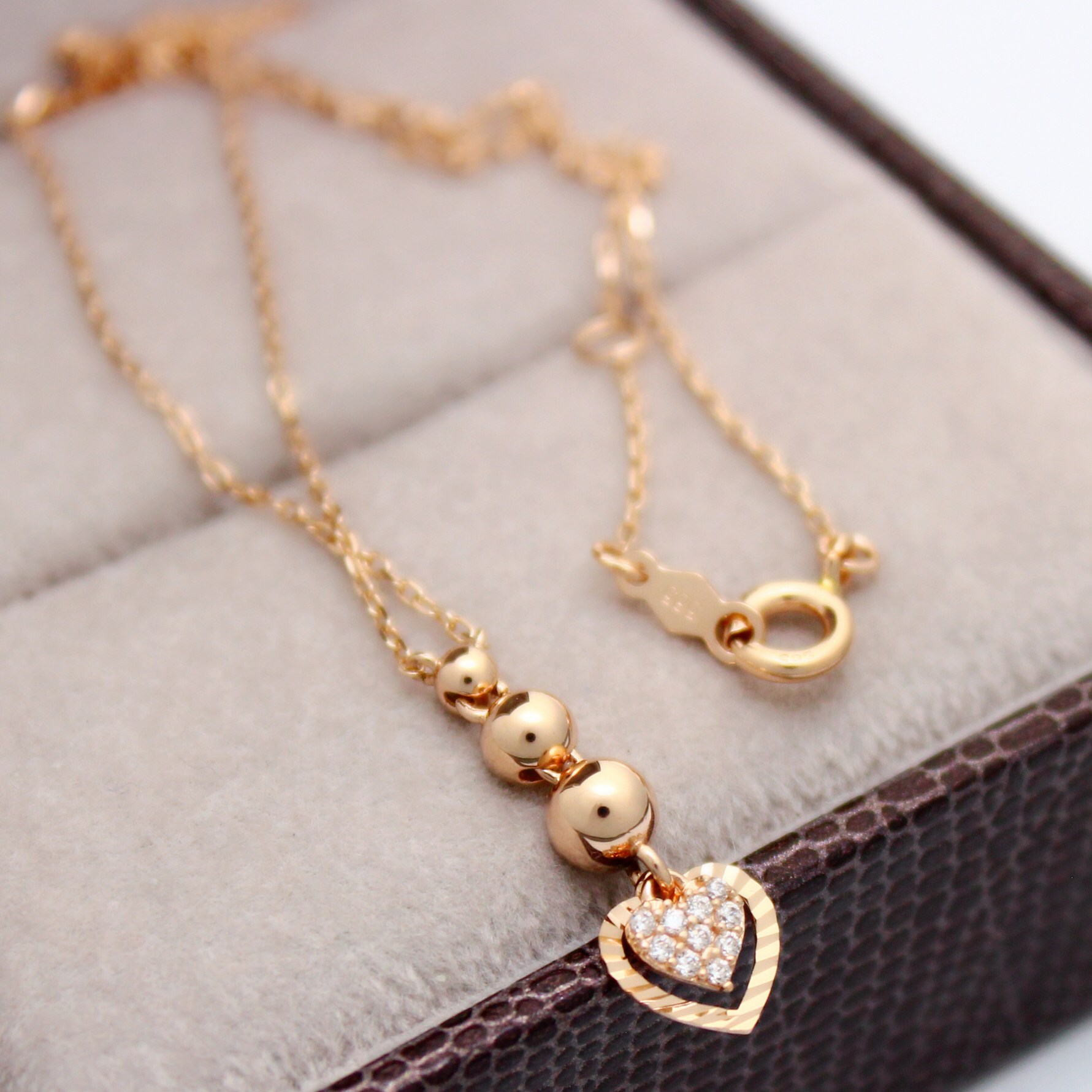 14k 18k 로즈골드 하트 목걸이 M364 체리스쥬얼리 473,930원