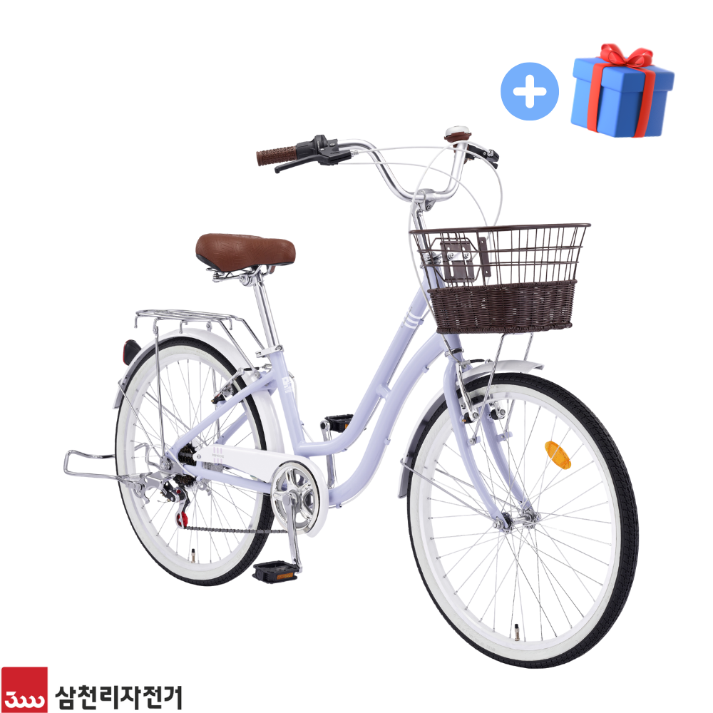 삼천리 2026 24 프림로즈 클래식 알루미늄 시티형 여성용 바구니 자전거 7단, 모카(무광) 345,000원