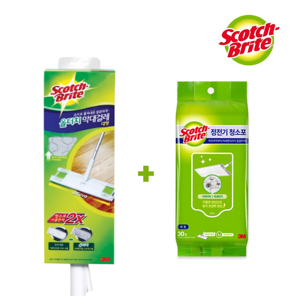 3M 올터치 대형 막대걸레+정전기청소포30매, 1개 41,400원