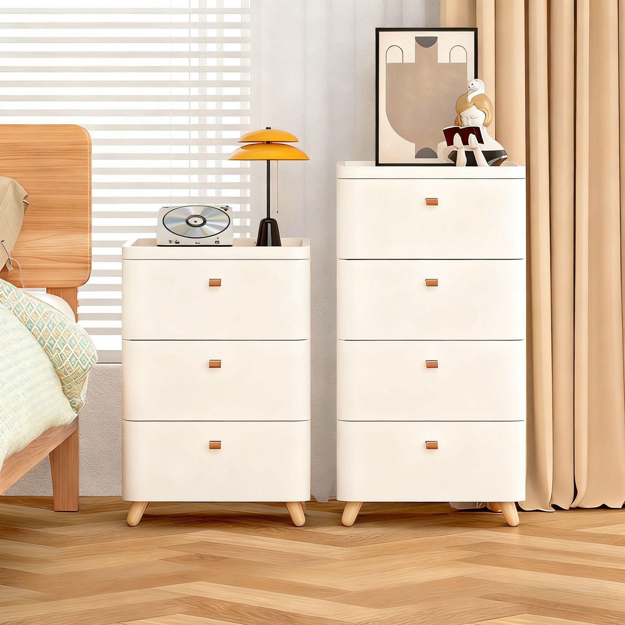 주혜 우드탑 플라스틱 서랍장 틈새활용 수납함 침실 거실 가정용, 3단, 화이트 63,060원