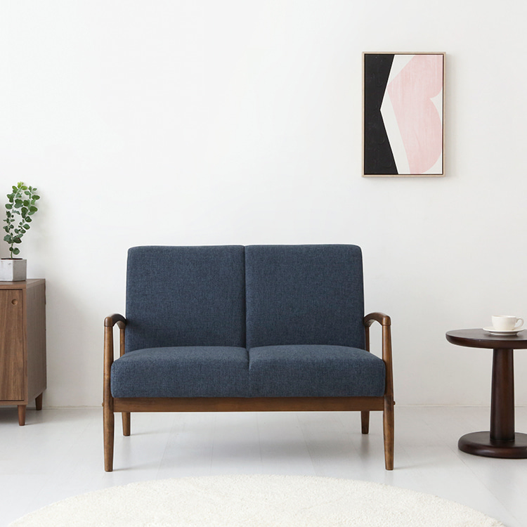 마켓비 DESA 2인용 원목 패브릭소파 클래식, 다크블루 3186.8717 249,000원
