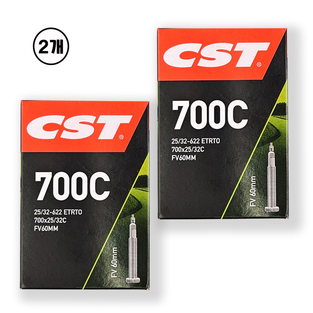 CST 사이클,픽시,하이브리드 자전거 튜브 700X25~32C 프레스타벨브 60mm, 하이림용 벨브 [700X25/32C FV60], 2개 14,200원