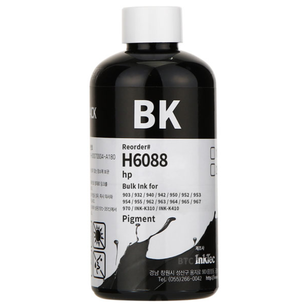 잉크테크 1리터 HP officejet pro 8100 8600 8610 8710 8210 7740 무한리필잉크, 검정안료(H6088) 250ml, 1개 6,300원