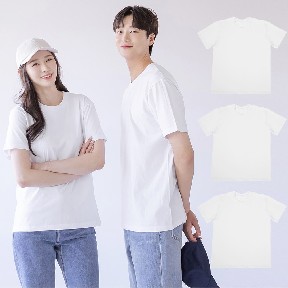 굿유 국내생산 면 20수 라운드 반팔 티셔츠 3p 세트 15,730원