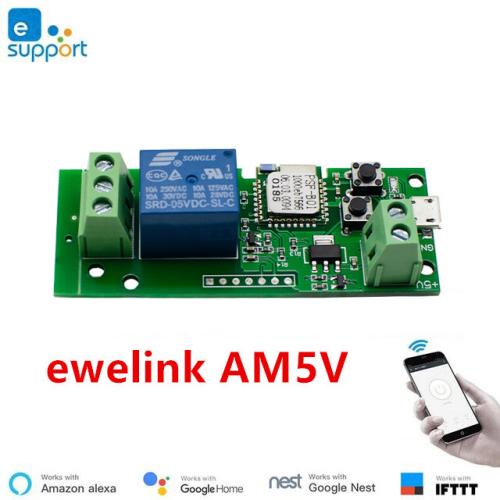 1CH 와이파이 모듈 릴레이 차단기 USB 5V AC DC 12V 24V 순간 모드  홈 알렉사 스마트 음성 제어와 호환 16,950원