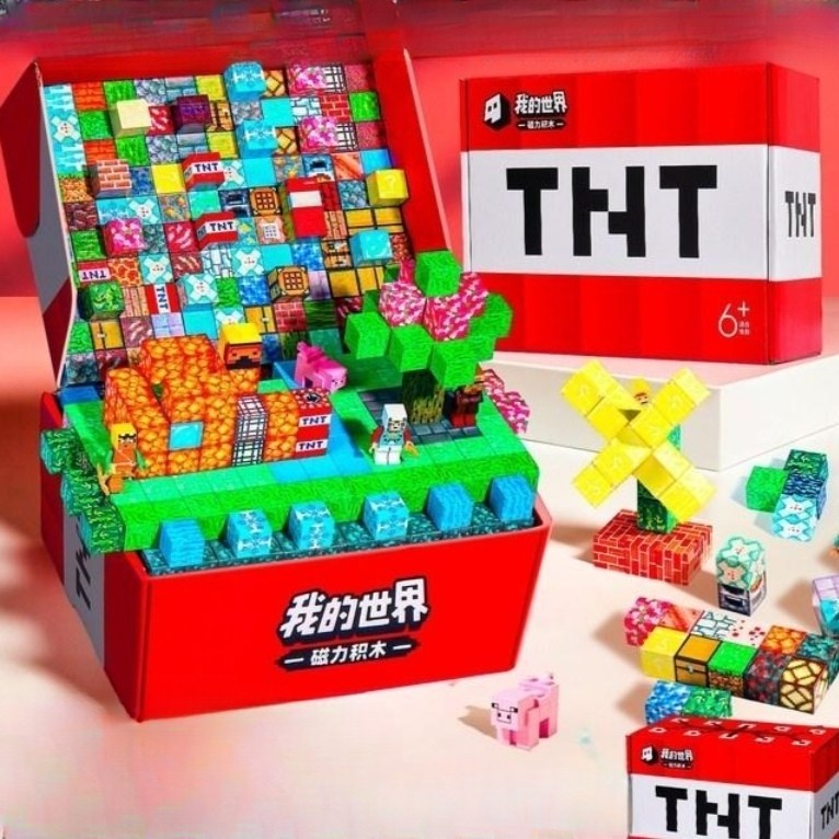 마인크래프트 자석 블록 마이월드 호환 놀이 세트, TNT선물박스(155개입) 22,950원