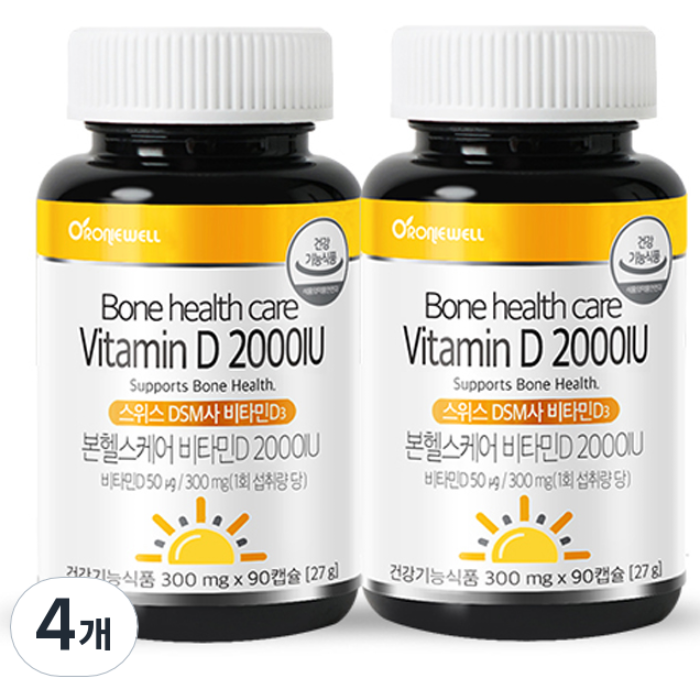 로니웰 본헬스케어 비타민D 2000IU, 4개, 90정 27,810원
