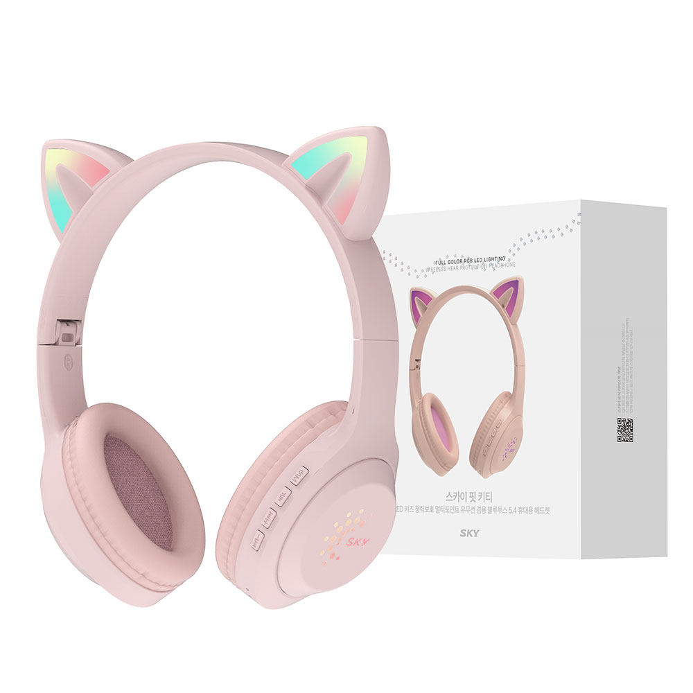 스카이 아동용 핏 키티 휴대용 유무선 겸용 블루투스 헤드셋, IM-H26, 체리블로썸 핑크, 패시브노이즈캔슬링(PNC), 12시간, 멀티단자, 체리블로썸 핑크, IM-H26 17,990원