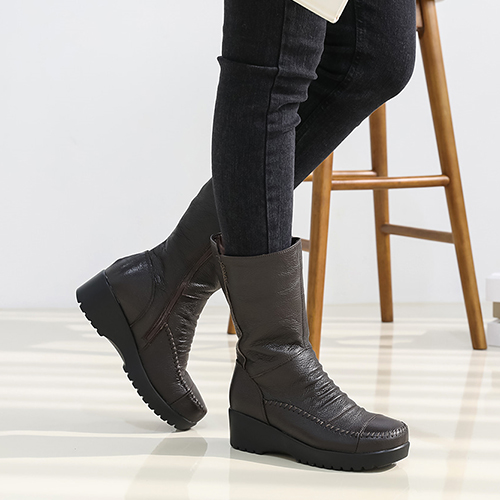 제이슈 가죽 기모안감 리사 통굽 미들부츠 58,310원