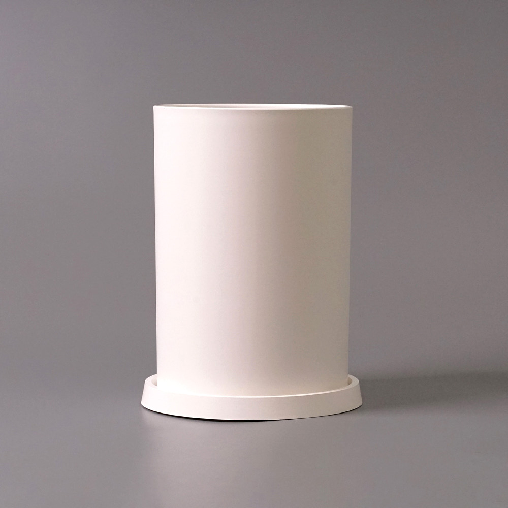 morningscent 인테리어 플라스틱 식물 분갈이 화분 + 받침 세트, 클린화이트, 1세트 10,900원