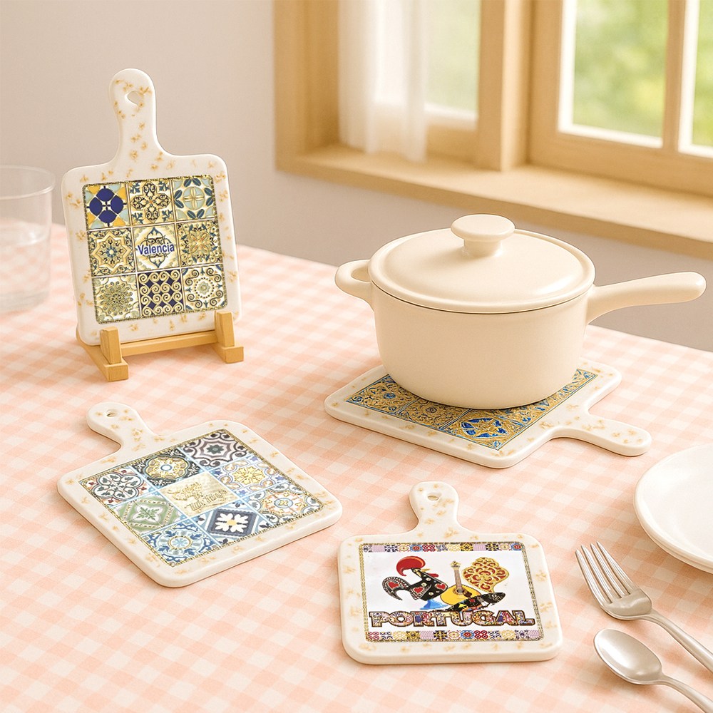 북유럽 세라믹 답례품 선물용 직사각 냄비받침, 10개, No.03 발렌시아 73,000원