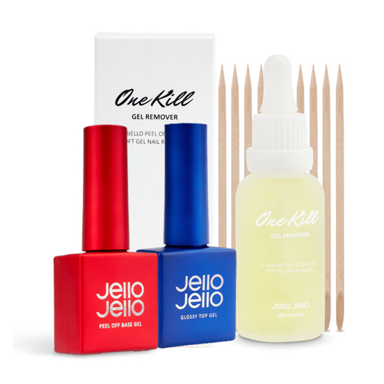 [세트] 젤로젤로 원킬 기초 3종 필오프베이스젤/글로시 탑젤/원킬 리무버 33,000원