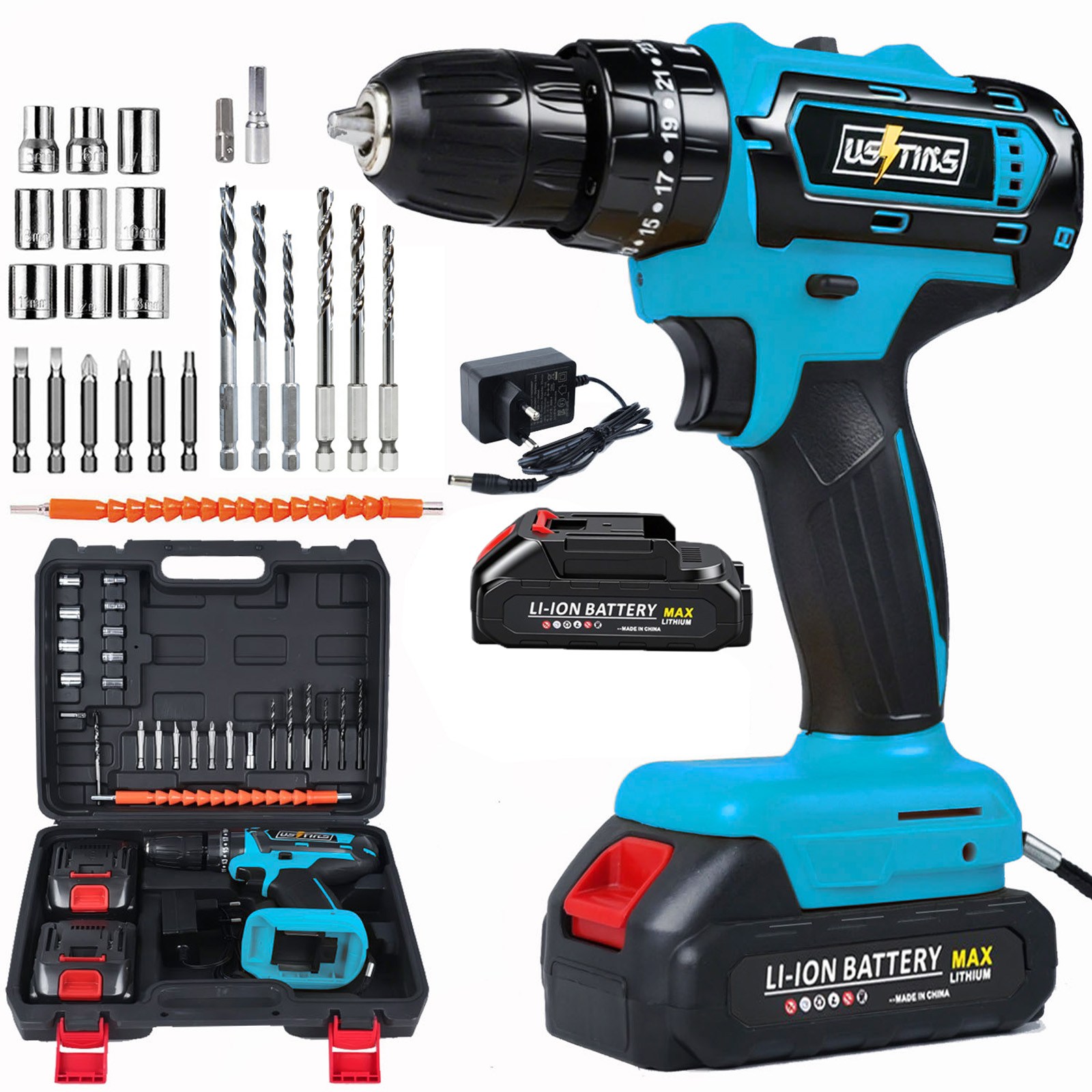 우스틴스 독일기술 가정용 20V 리튬이온 배터리 전동드릴 전동 드라이버 임팩트 전동드릴 세트, 본품+배터리 1개, 1세트 70,980원