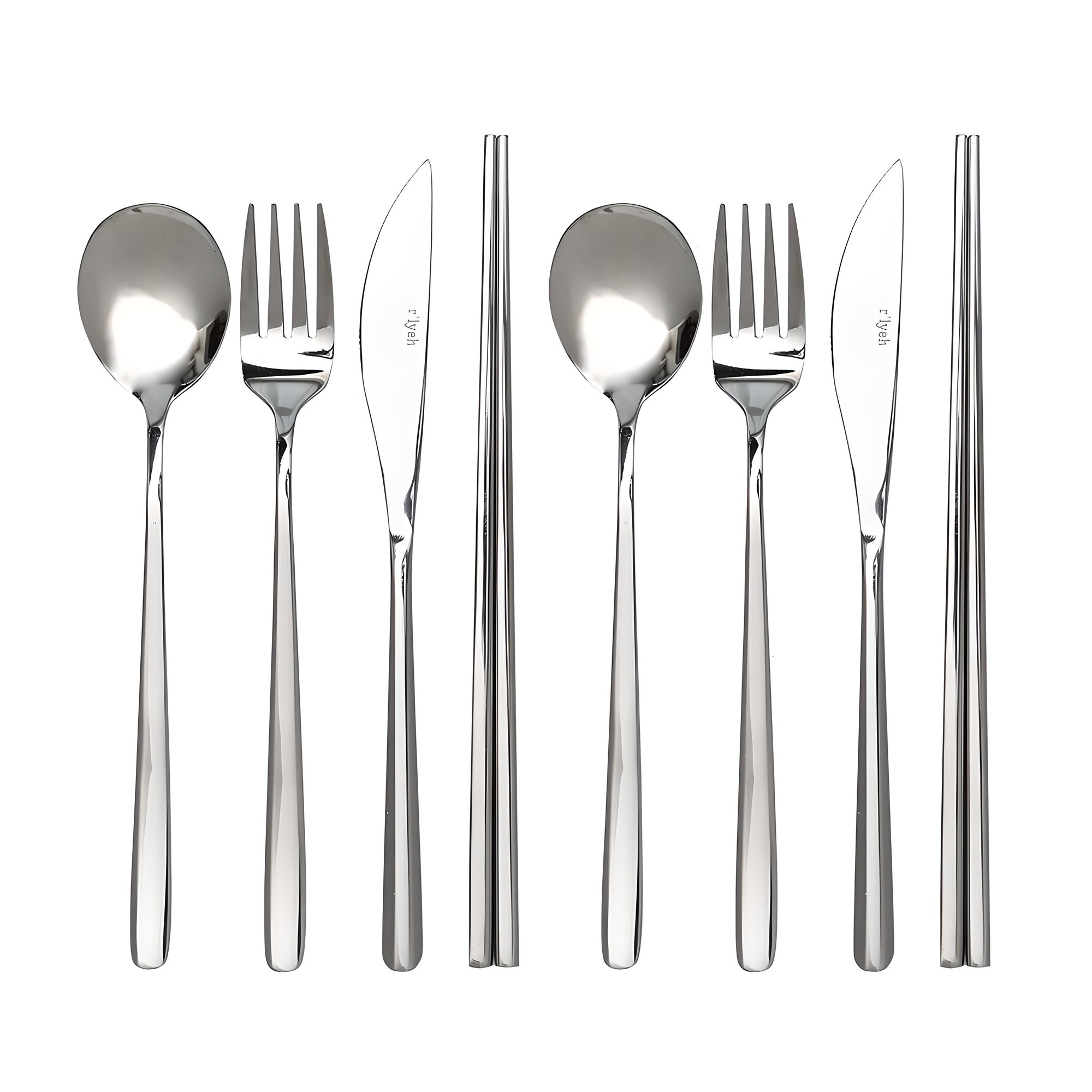 르리에 모던 커트러리 디너 2인 세트, 실버, 스푼 2p + 포크 2p + 나이프 2p + 젓가락 2p, 8개 13,900원