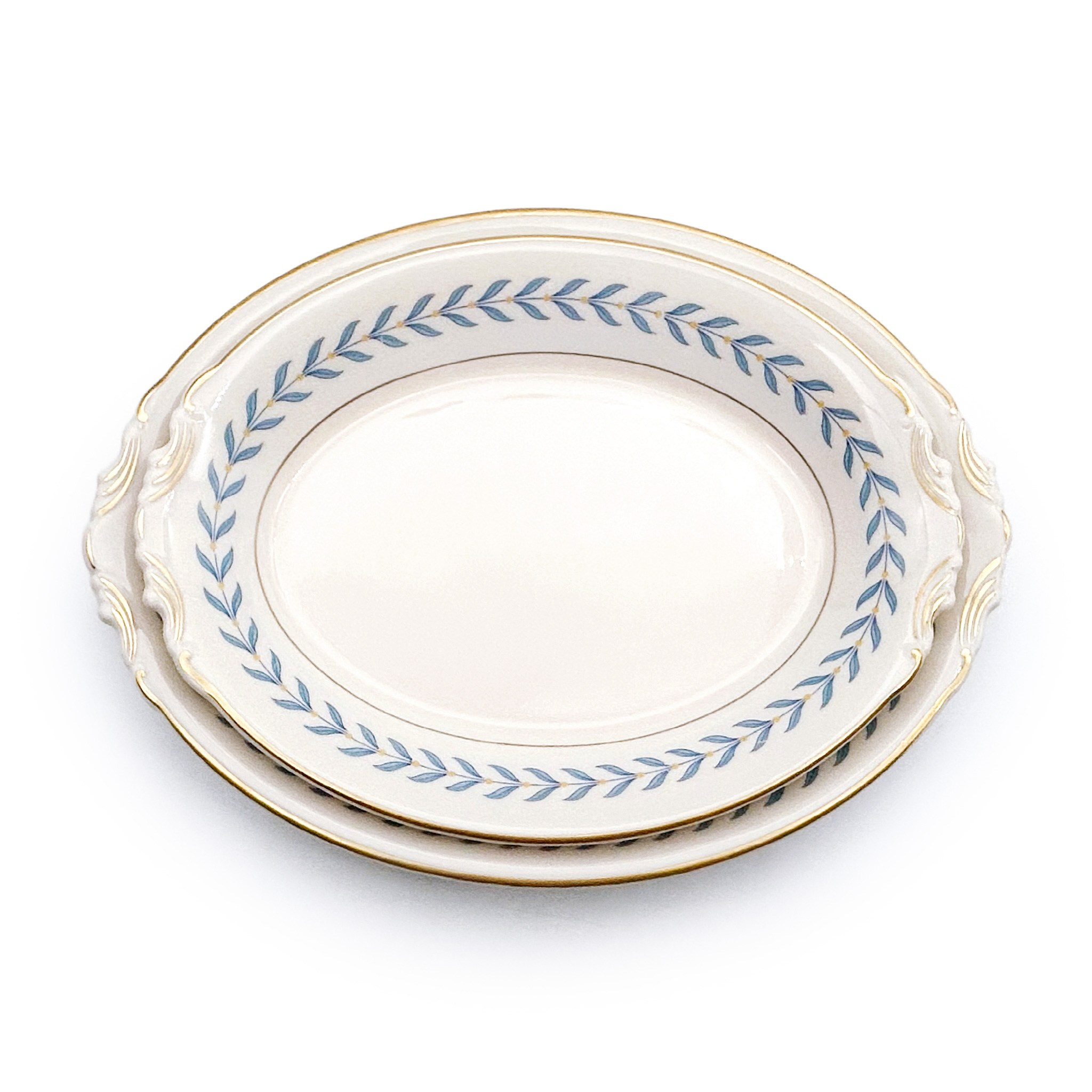 Antique 시라쿠스 셔우드 오발 서빙 플래터 중형/대형 2P 세트 블루로렐 빈티지 테이블세팅, 1개 174,000원