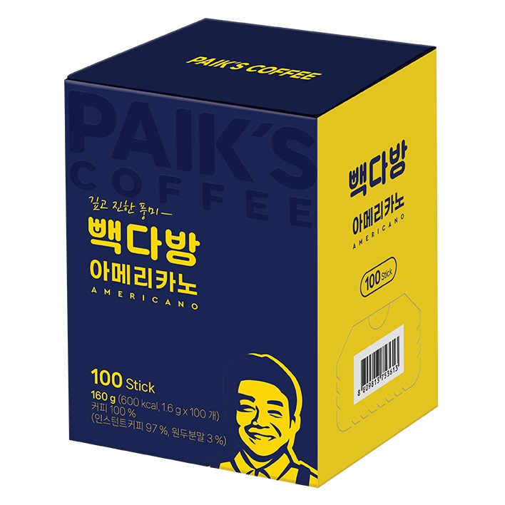 빽다방 아메리카노 스틱커피, 1.6g, 100개입, 1개 17,900원