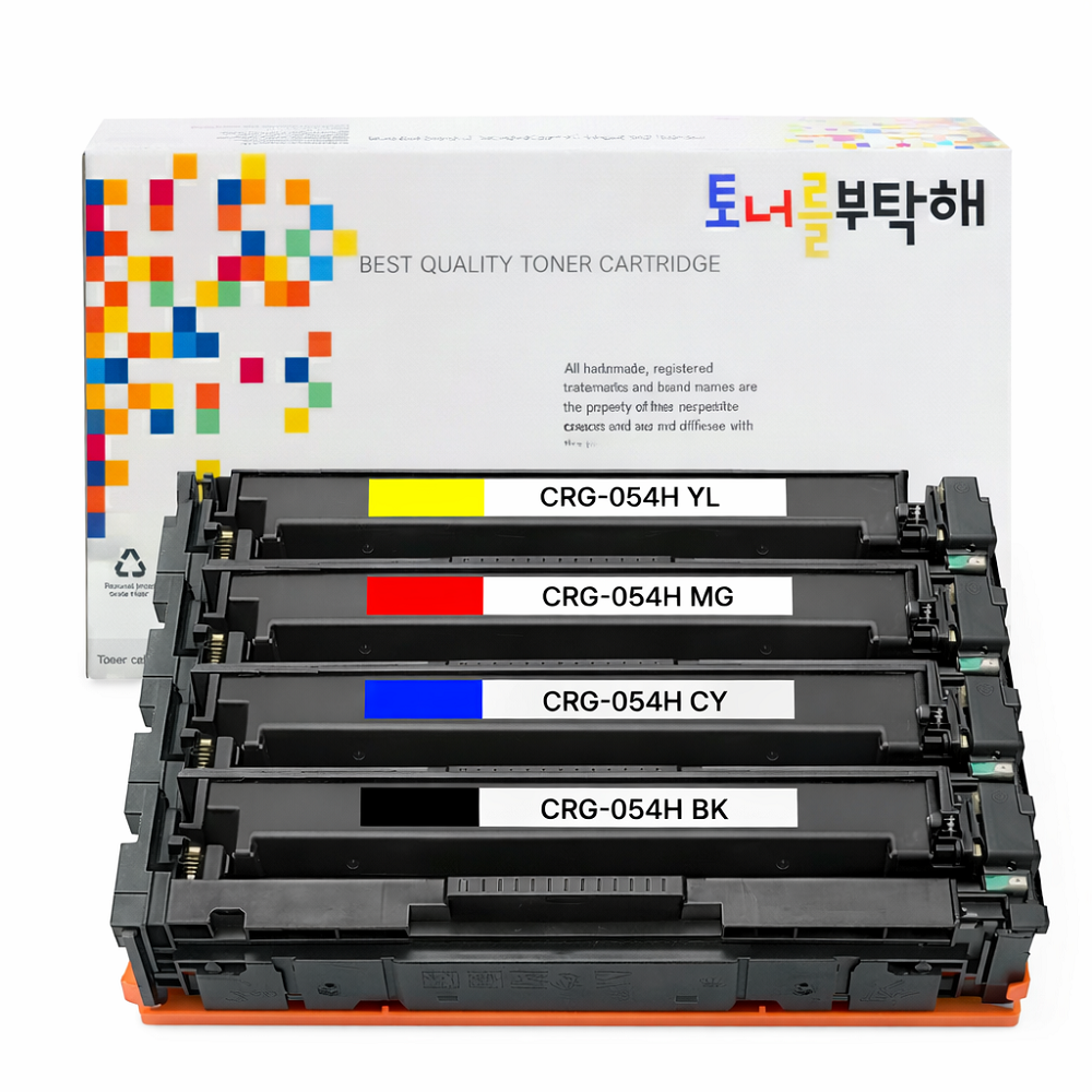 토너를부탁해 캐논 CRG-054H 대용량 4색 1세트 호환 재생토너 MF645CX LBP621CW MF643CDW, 1개 48,900원