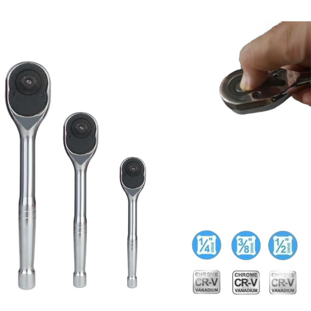 HBN 고강도 크롬 도금 복스 라쳇 핸들 렌치 핸들라쳇, 1개, 3종세트 18,900원