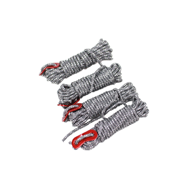 KOOLMAN(쿨맨) 다용도 캠핑 반사 스트링 4mm 4M (스토퍼포함) 4개, 반사 스트링(4mmx4M) - 그레이 4개 3,800원