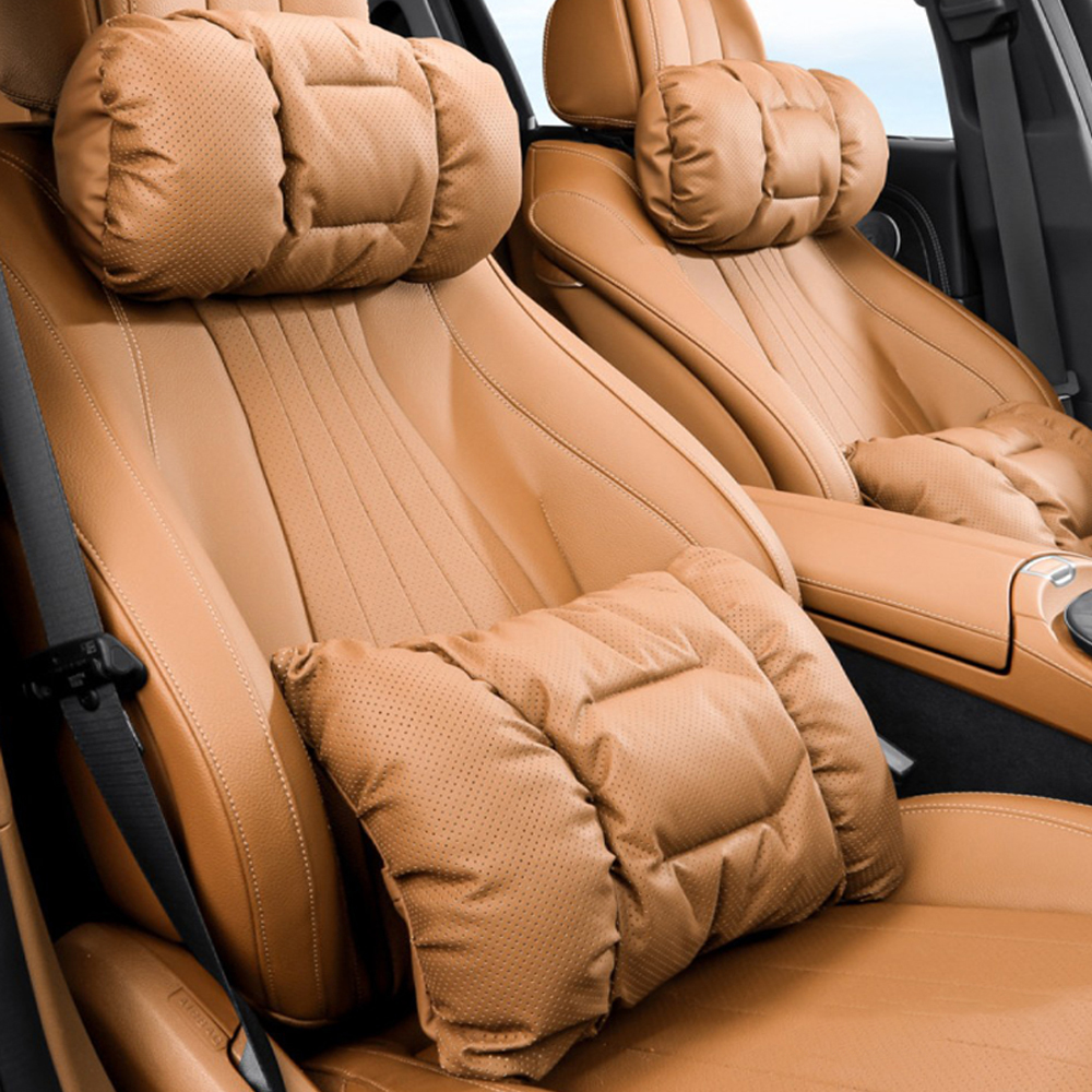 크로니클 차량용 포근 바미라인 전차종호환 머리 쿠션+ 허리 쿠션 세트, 아키브라운, 1세트 57,930원