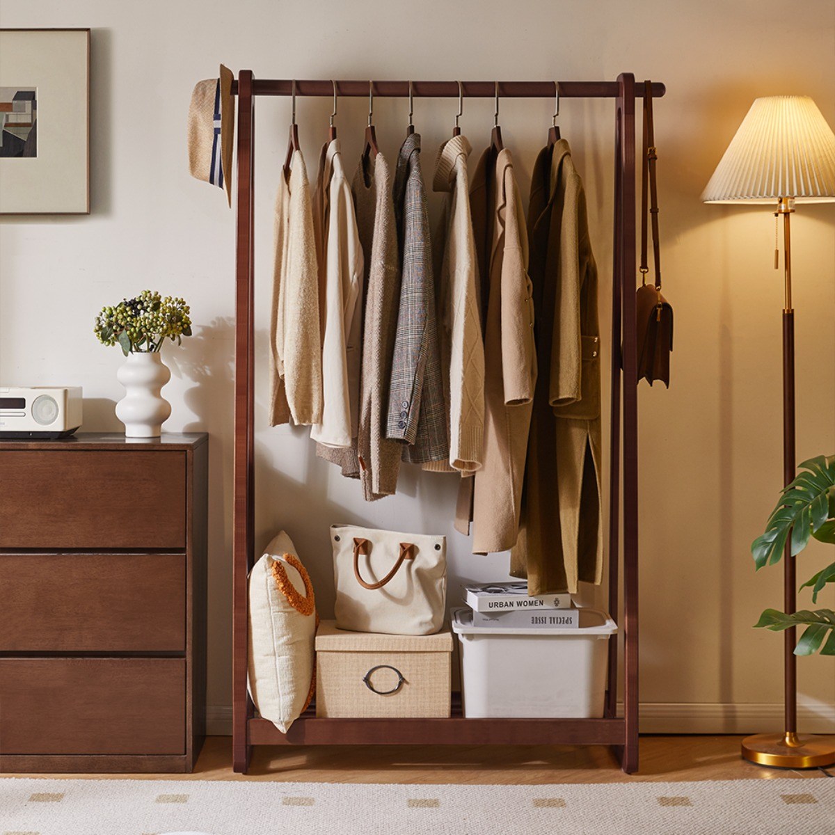 에코소라노 원목 스탠드 선반 옷걸이 행거 다용도 거치대 수납 행거 79,900원