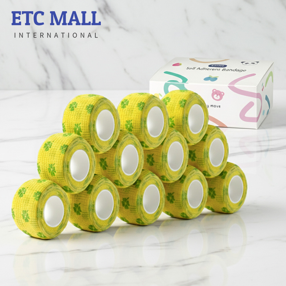 이티씨몰 자가점착 밴드 2.5cm 압박붕대 패턴 클로버 옐로우 10+2, 1개 10,300원