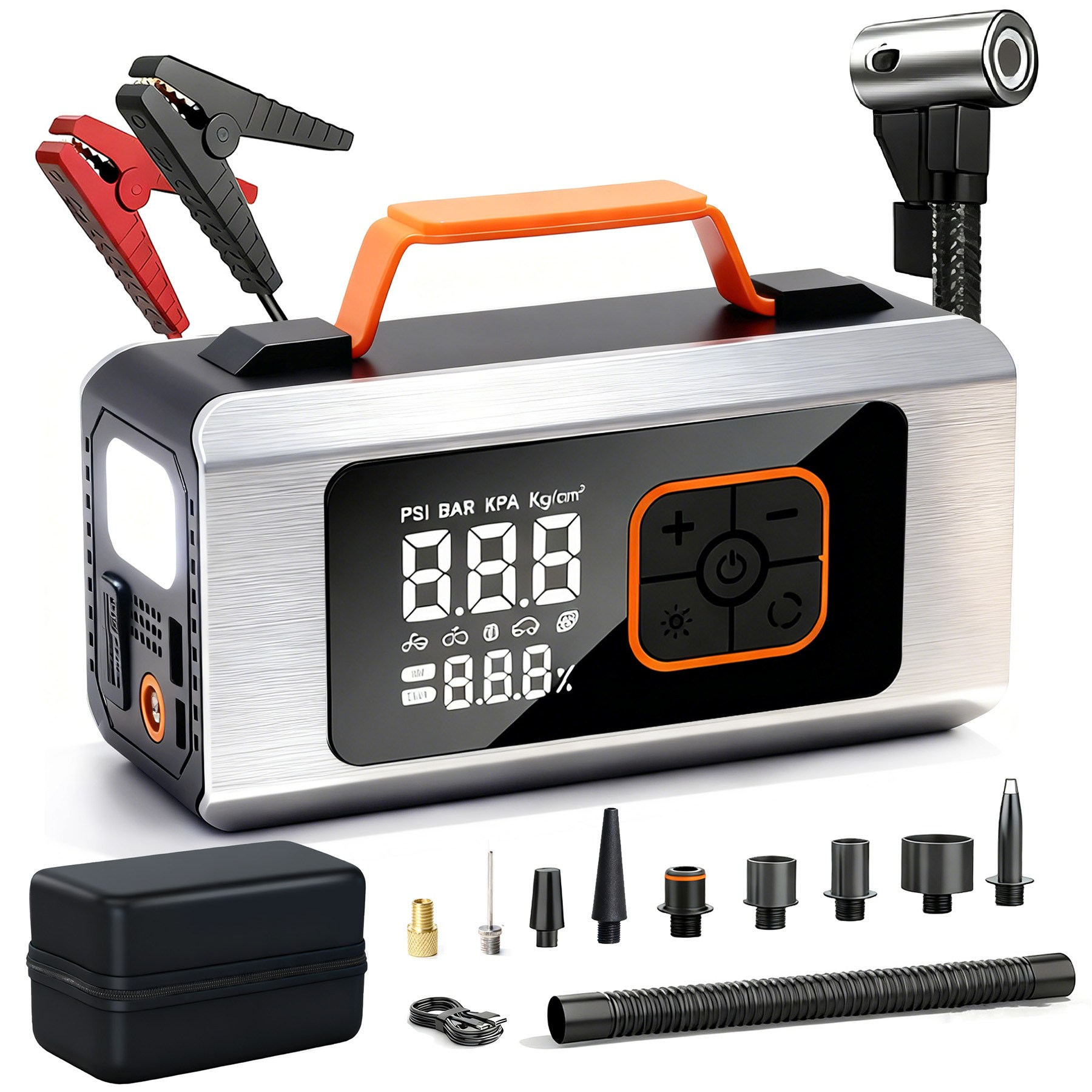 우스틴스  6in1 올인원 차량용 점프스타터 에어펌프, 대용량 배터리 휴대용 보조배터리 LED 비상등, 겨울 방전 캠핑 여행 구원템+긴급 상황도 문제없음 59,980원