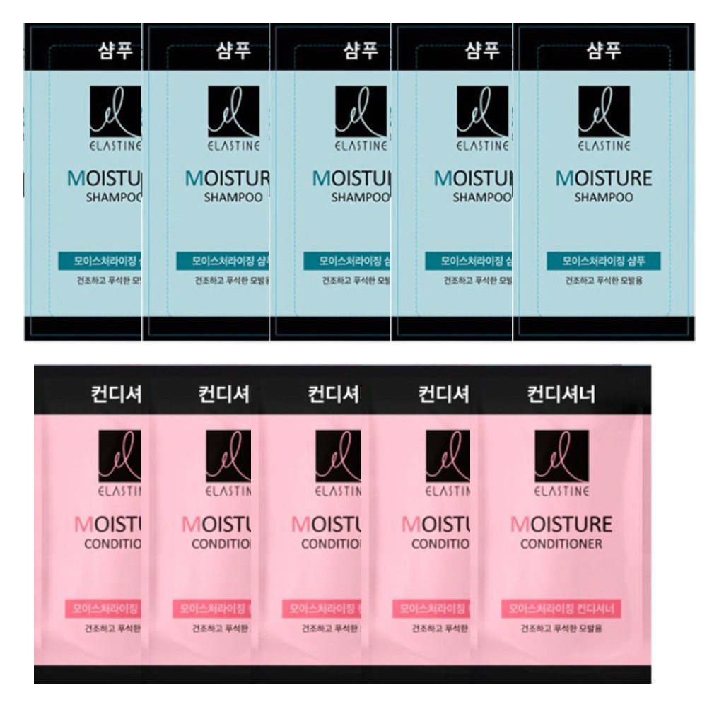 엘라스틴ES 모이스처라이징 일회용 샴푸 8ML 50개 컨디셔너 50개 여행용 10,800원