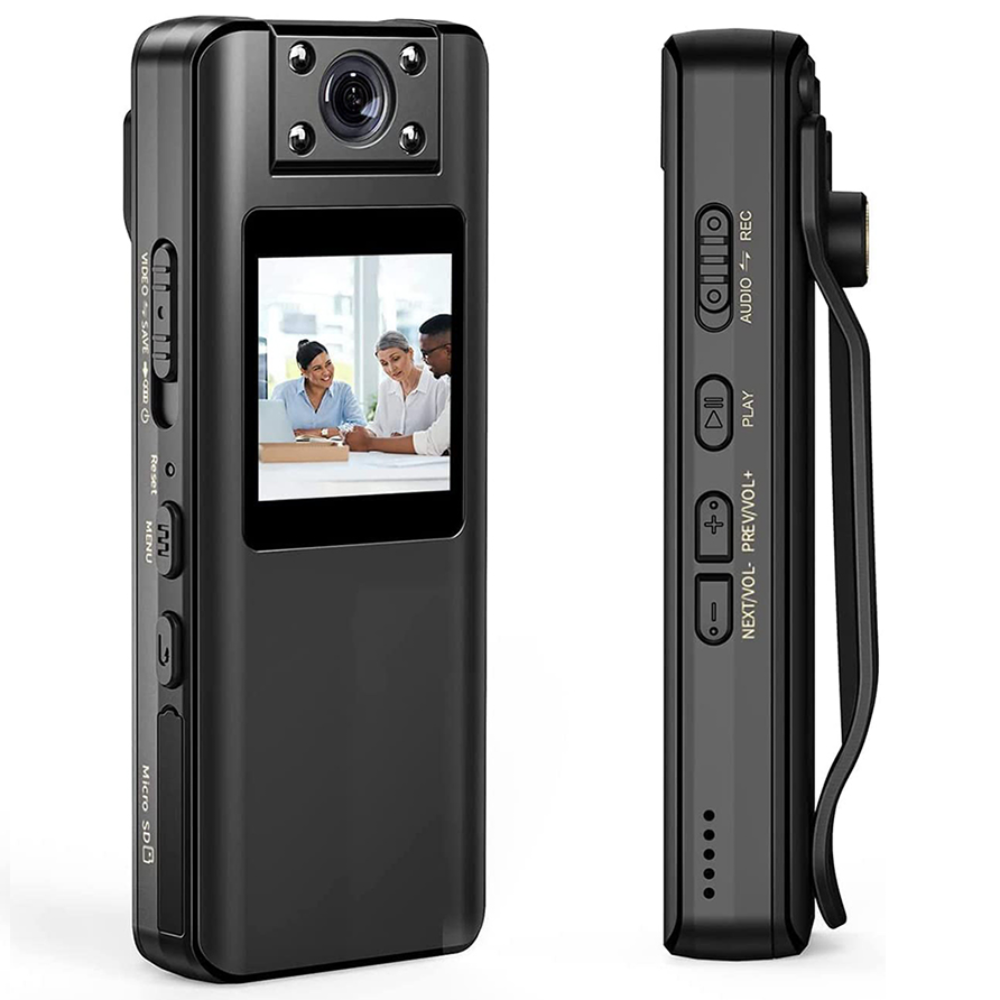 GODA A22 초소형 보안 경찰 바디캠 액션캠 카메라 녹음 캠코더 자전거 블랙박스, 바디캠+TF카드128G 80,000원