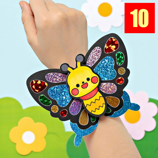 포일아트 나비팔찌 만들기 10개 배송료X 봄미술활동 봄만들기, 1세트, 포일아트나비팔찌DIY 21,000원