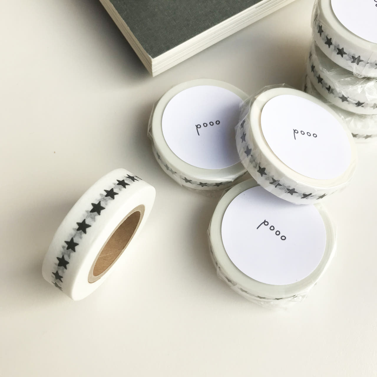 oood 디자인마스킹테이프 다꾸 12mmX10m, 1개, STAR, 현재가 6,000원