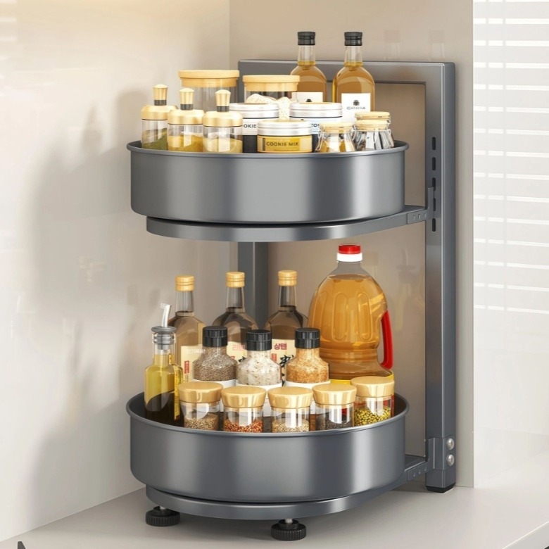 다기능 회전식 조미료 화장품 약품 잡화 보관함 2단 34,000원