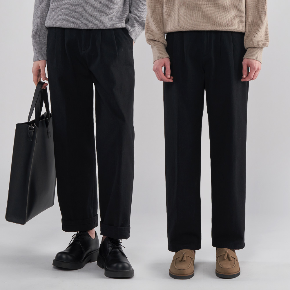 팀스핏(품질보증) 남성용 30~38 빅사이즈 투턱 세미 와이드 코튼 면바지 치노팬츠 28,800원