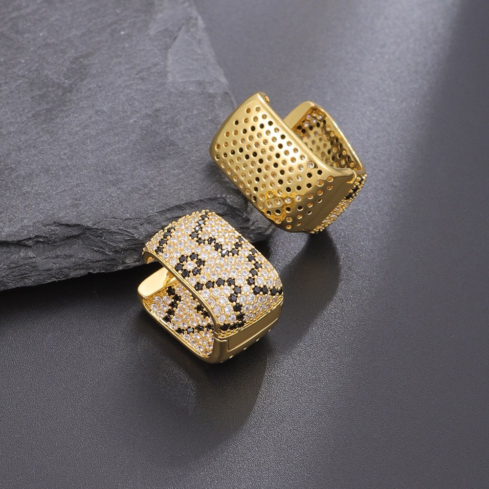 Ramlove 18k 골드 귀걸이 다이아몬드 귀걸이 GRA 큐빅 인증 인공 다이아몬드 귀걸이 안개꽃 호피 귀걸이 고급 핸드메이드 도금 CLX019 67,000원