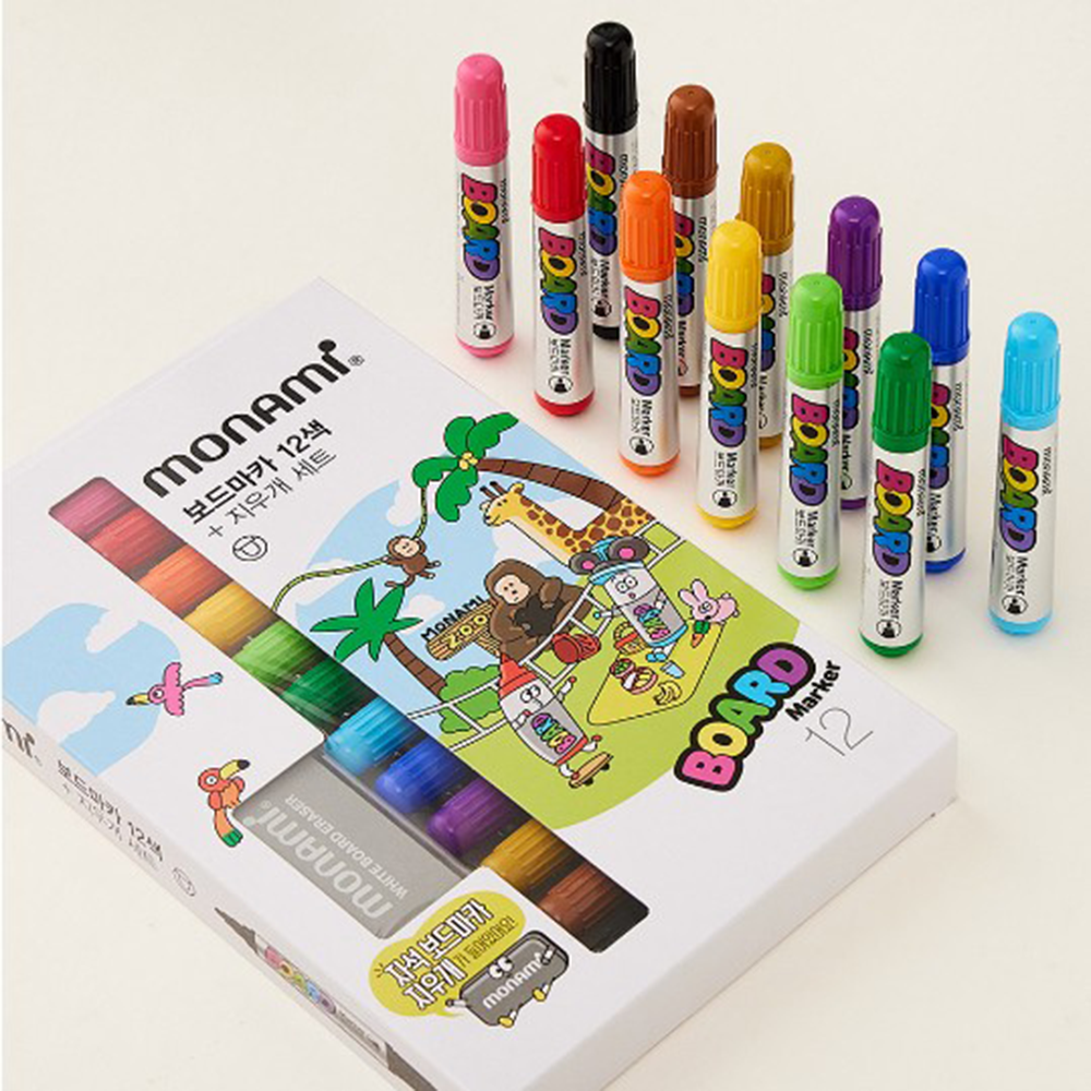 [모나미] 보드마카 12색 + 지우개 세트 5,700원