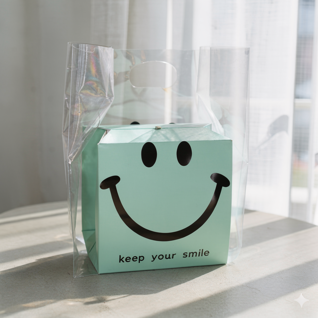 그니주니 스마일 나이스데이 손잡이 비닐 쇼핑백, 25개, 블랙투명 12,900원