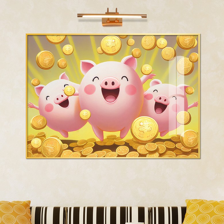 보고아트 돈 들어오는 황금코인 해바라기 복돼지 풍수 현관 거실 액자 그림 48,900원
