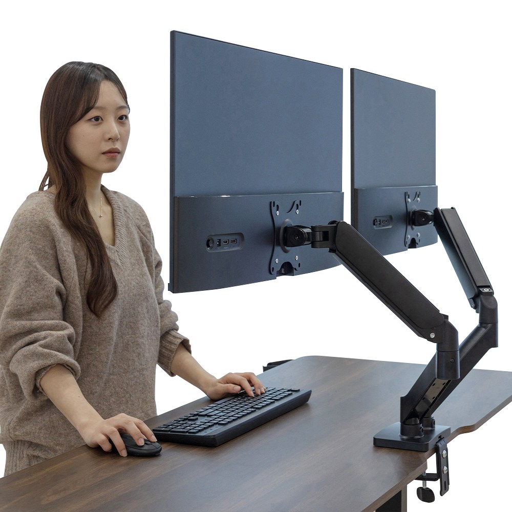 롱코 더 파이널 모니터암 거치대 블랙, 1개, 듀얼, 현재가 37,900원