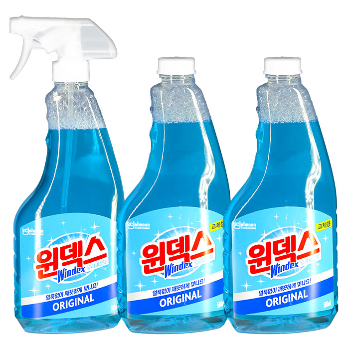 윈덱스 유리세정제 스프레이 (본품+교체용 2개) 1세트, 1세트, 500ml 10,900원