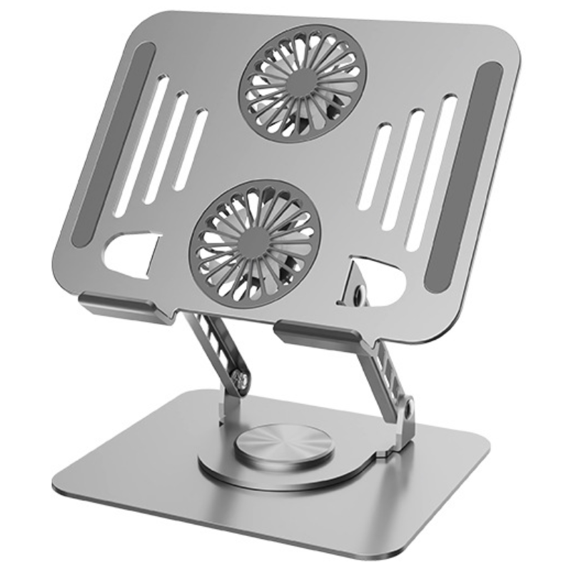 듀얼 팬 쿨러 노트북거치대 높이조절 360도 회전 태블릿 호환, 은색 32,900원