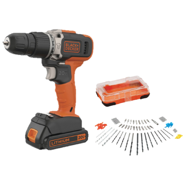 블랙앤데커 20V 무선 충전 햄머드릴 EBCD704K 비트세트 하드케이스포함, 1개 129,900원
