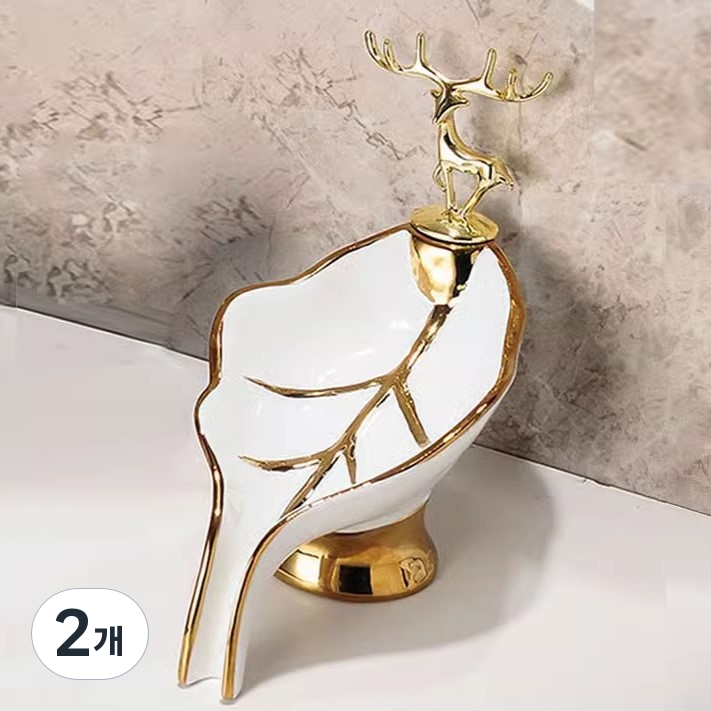 에코비아 호텔식 고급 비누 홀더 세라믹 물빠짐 럭셔리 욕실 거치대 비누받침 받침대 비누케이스, 화이트, 2개 19,450원